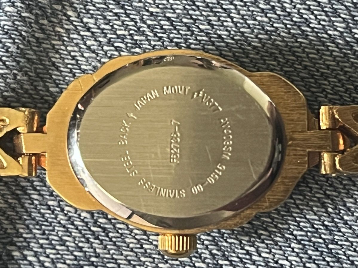 Other Vintage Garnet Diamond Gold Tone Watch 7" Works New Battery Size ONE SIZE - 6 Thumbnail