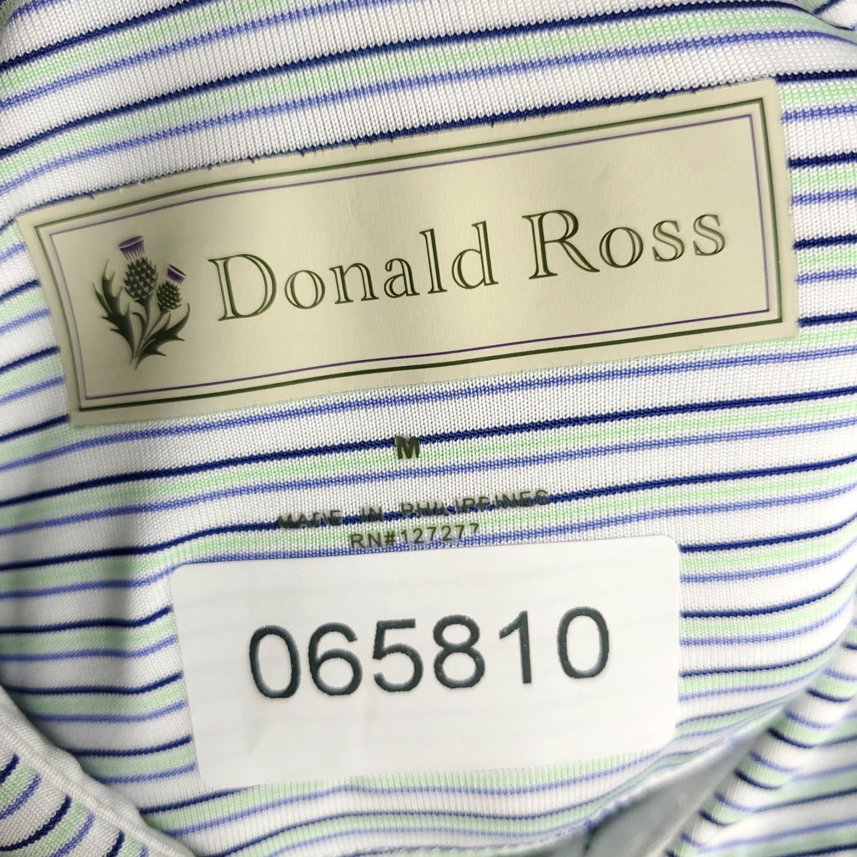 Vintage Donald Ross Polo Shirt Mens Size Medium Blue Striped Golf Short Sleeve Size US M / EU 48-50 / 2 - 6 Thumbnail