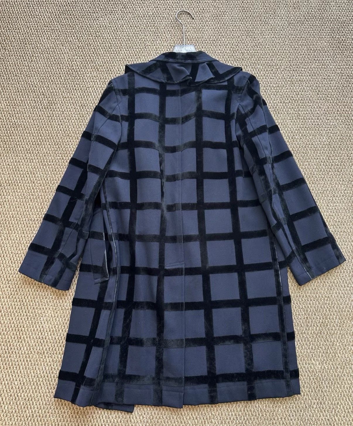 Comme des Garcons Comme des Garçons Navy Velvet Plaid Ruffle Coat CDG K23 Size M / US 6-8 / IT 42-44 - 6 Thumbnail