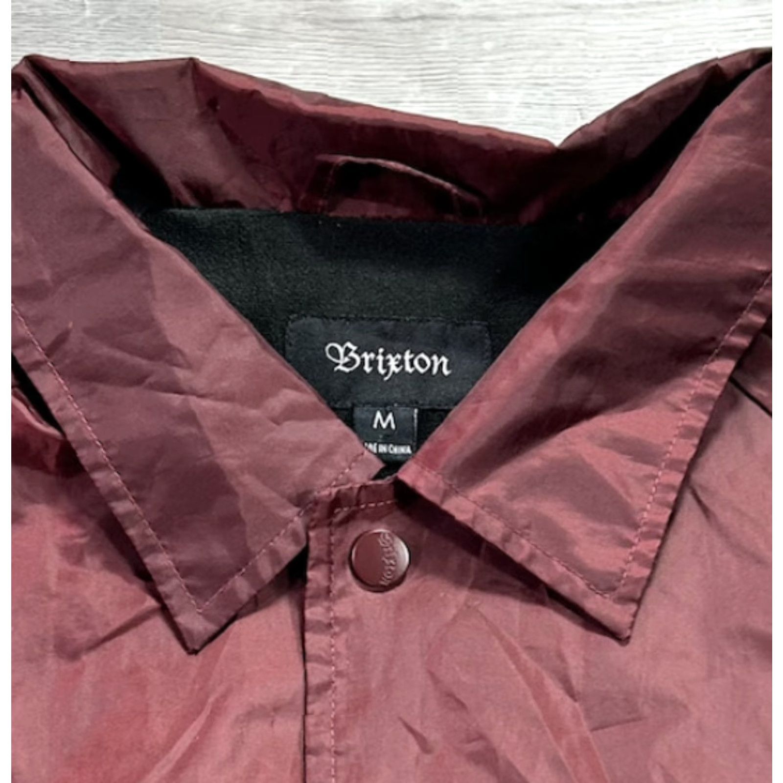 Brixton Brixton Jacket Mens Medium Maroon Coaches Windbreaker Back Logo Snap Front Size US M / EU 48-50 / 2 - 5 Thumbnail