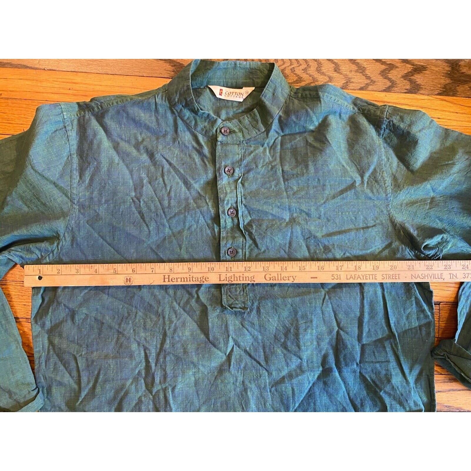 Other Cotton Cottage Mens Medium Button Shirt Green Size US M / EU 48-50 / 2 - 5 Thumbnail