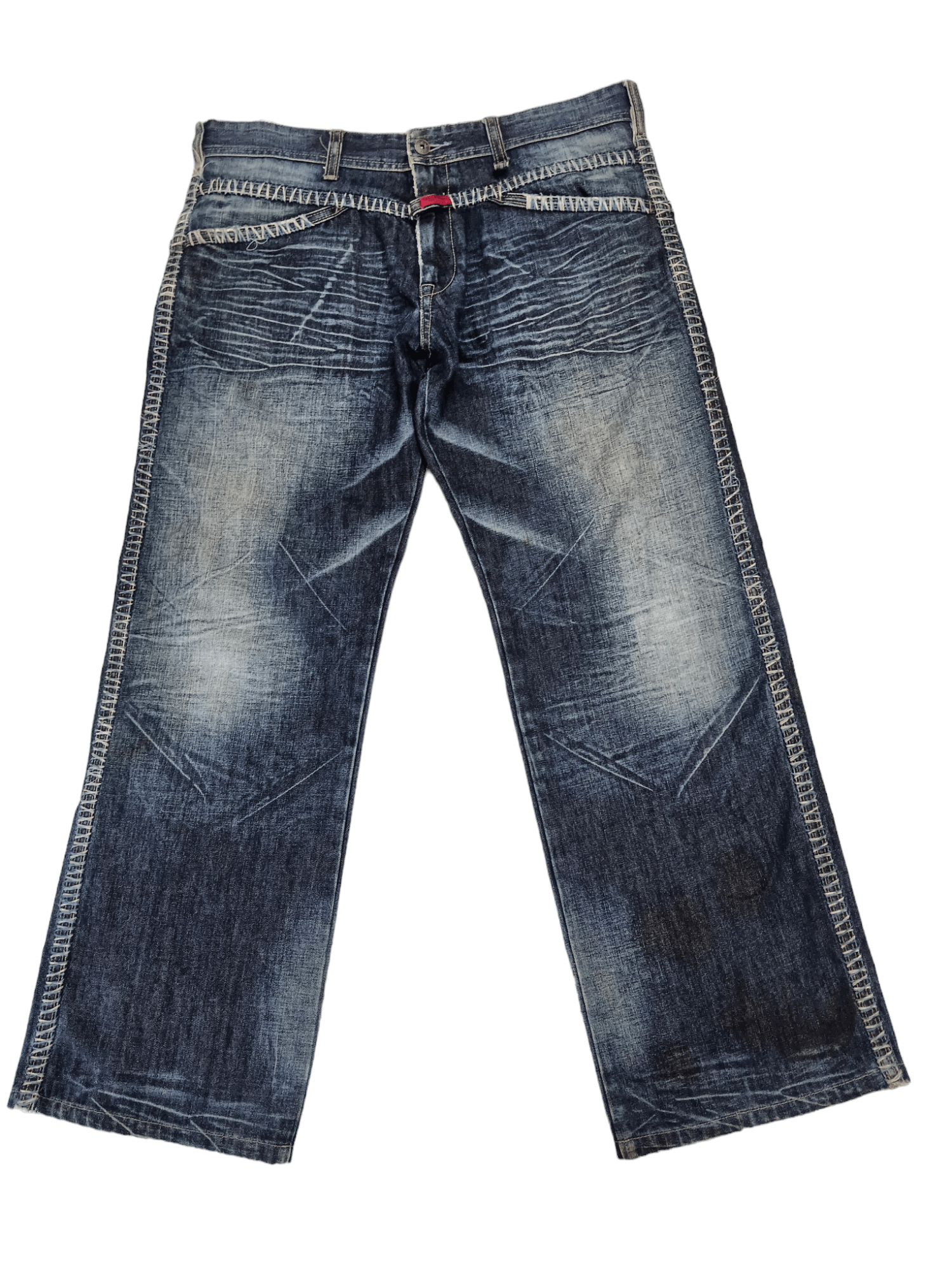 Marithe + Francois Girbaud 🔥Hot🔥 MFG Embroidery Baggy Denim Size US 35 - 1 Thumbnail