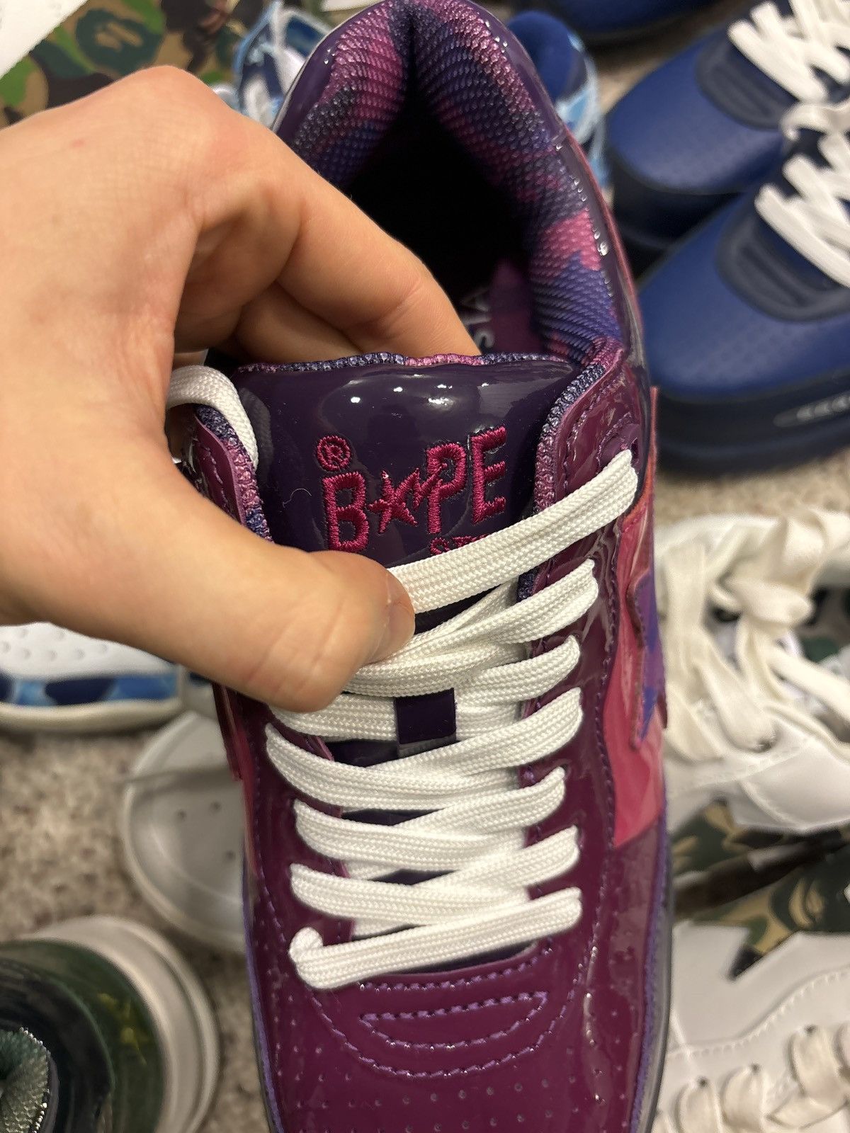Bape Bape Road Sta Purple/Camo Patent Leather Sneakers Size US 9.5 / EU 42-43 - 8 Thumbnail