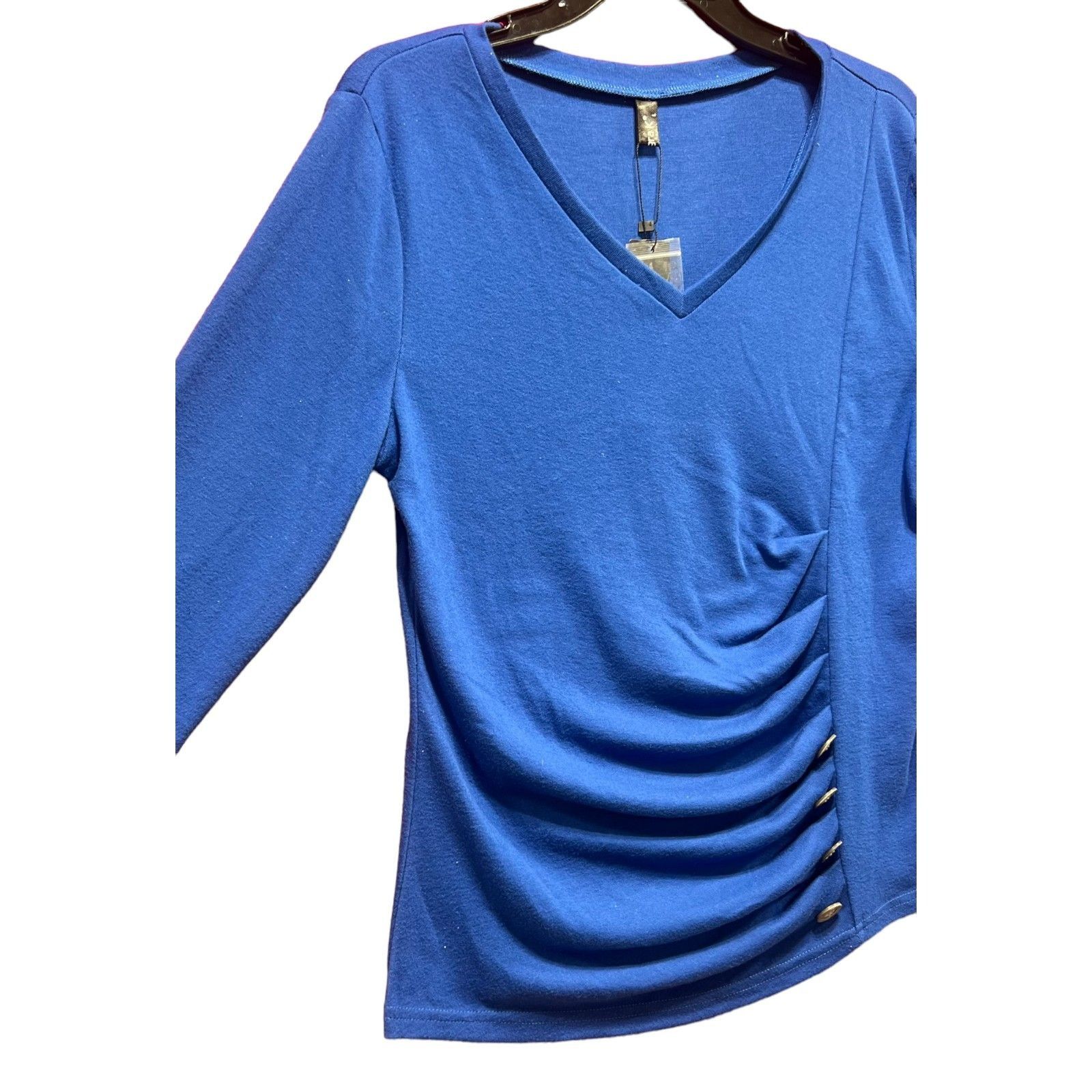 Other Allegra K - Women's V-Neck 3/4Sleeve Solid Knitted Button De Size L / US 10 / IT 46 - 16 Thumbnail