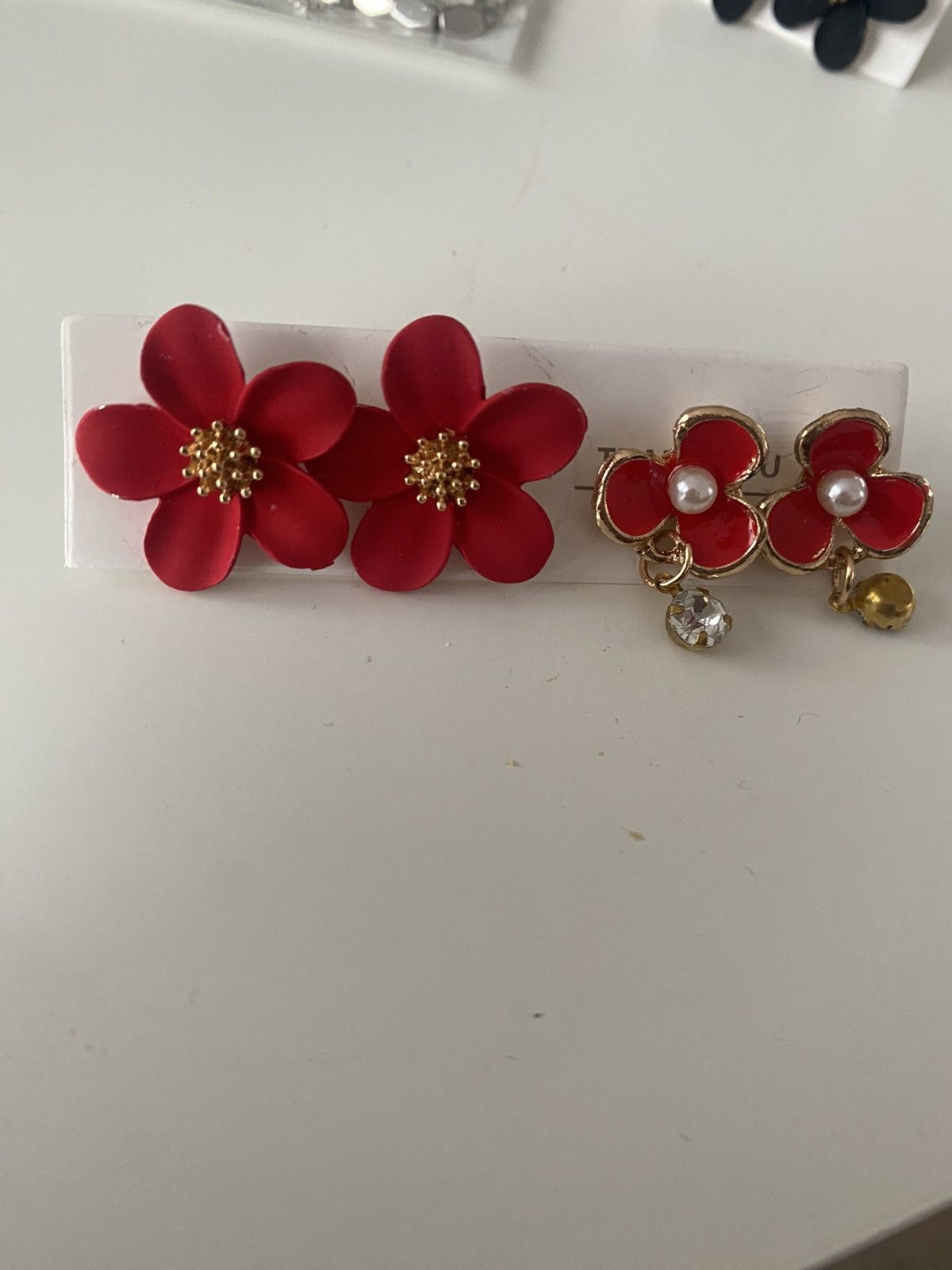 Other Red Floral earrings Size ONE SIZE - 2 Thumbnail