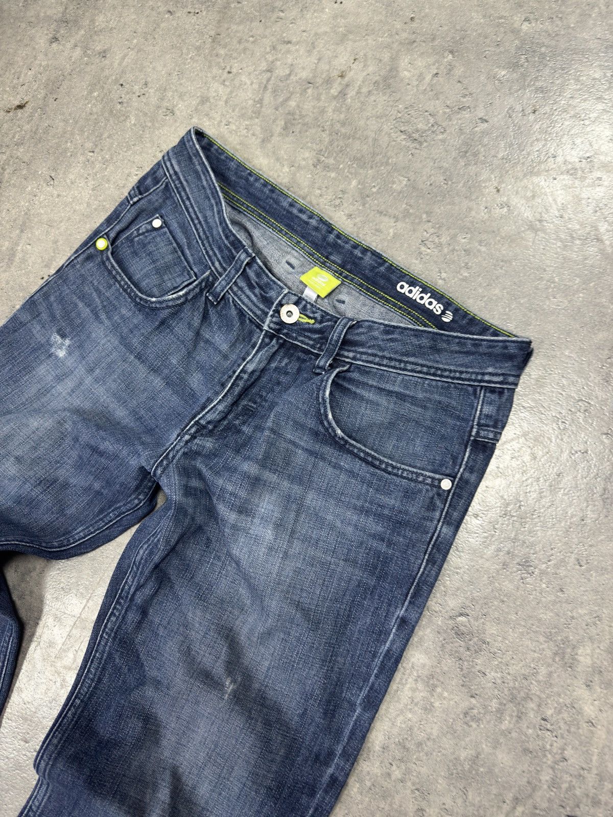 Adidas × Vintage ᶠᵃⁿᶜʸᵍᵘʸ Y2K Adidas Washed Denim Jeans Wide leg Y2K Size US 32 / EU 48 - 3 Thumbnail