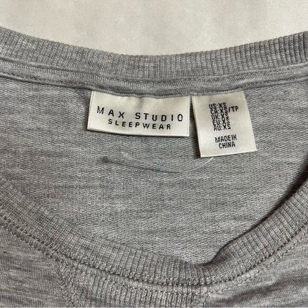 Other New Max Studio Sleepwear Grey Long Sleeve Top Size XS Size XS / US 0-2 / IT 36-38 - 6 Thumbnail