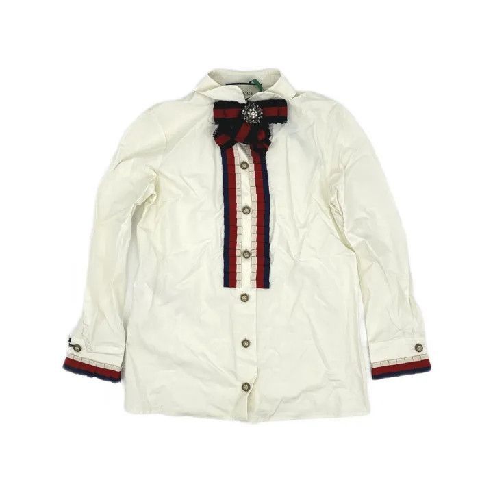 Gucci Gucci Cotton Long Sleeve Shirt with Bow-2507 Size M / US 6-8 / IT 42-44 - 8 Thumbnail