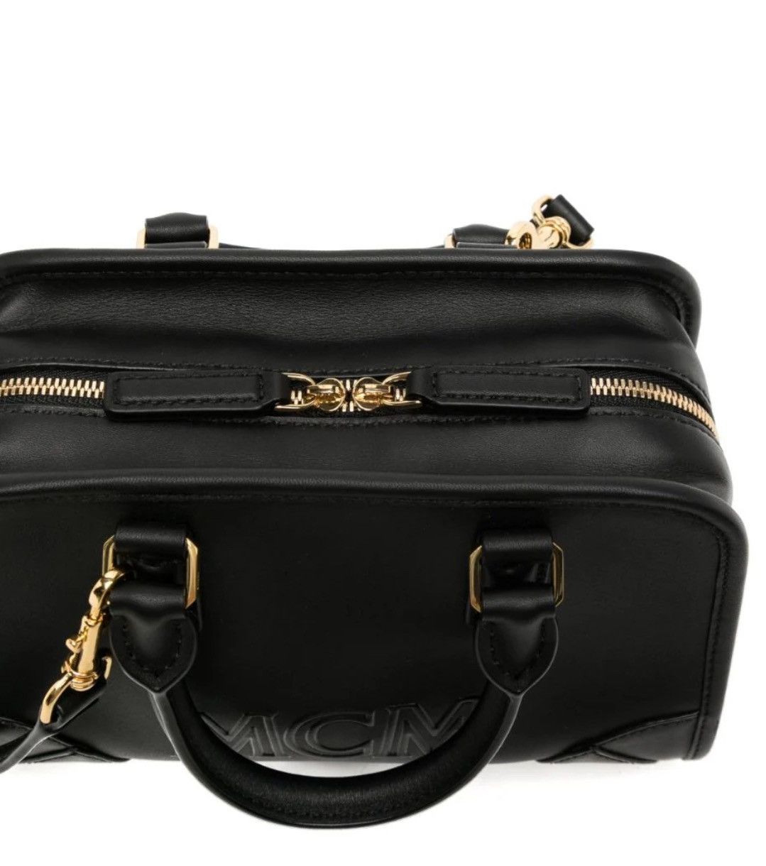 MCM NWT MCM Aren Mini Crossbody Black Leather Logo Embossed Bag Size ONE SIZE - 4 Thumbnail