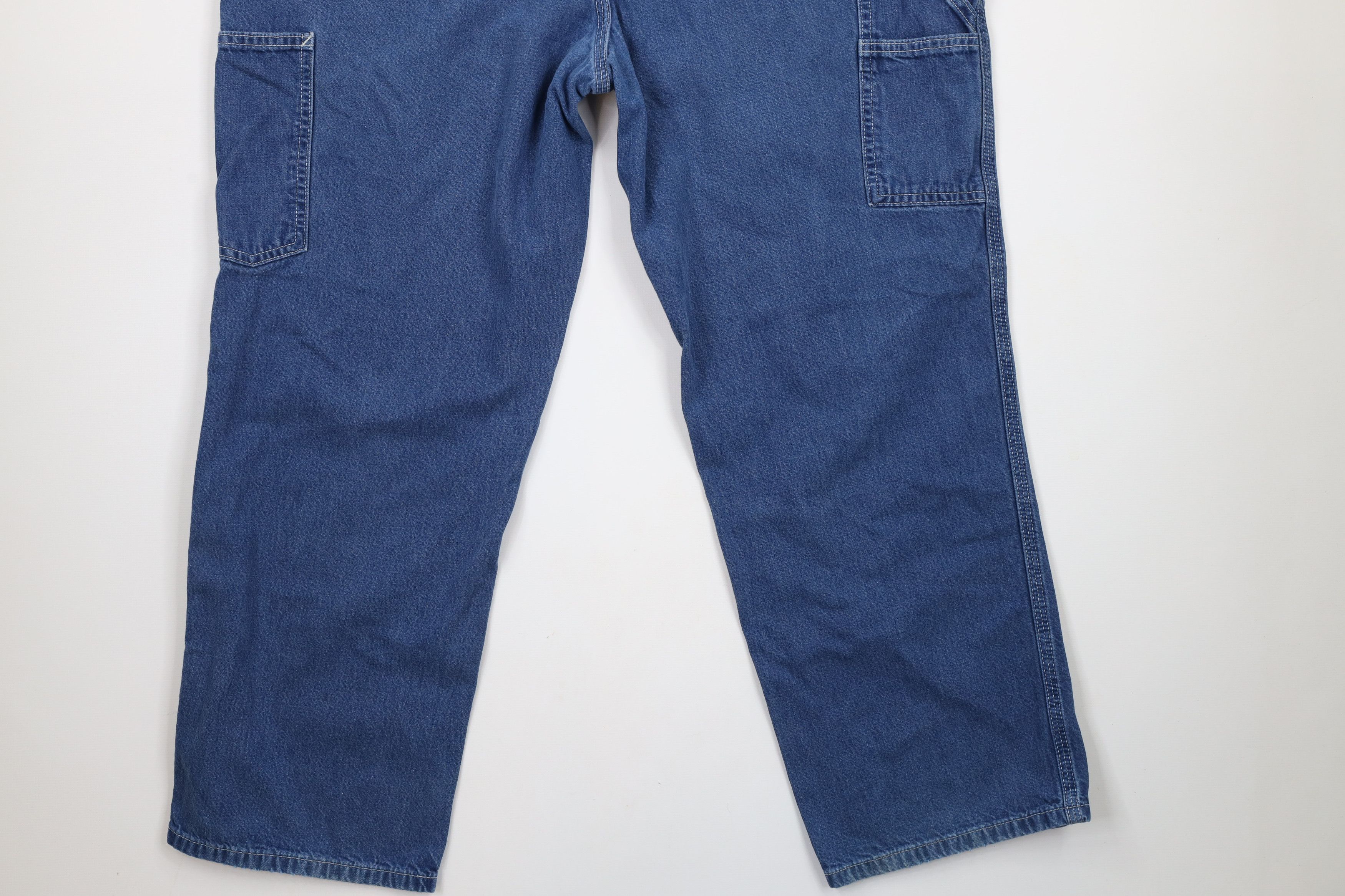 Carhartt × Vintage Vintage Carhartt Spell Out Wide Leg Dungaree Denim Jeans Size US 40 / EU 56 - 13 Thumbnail