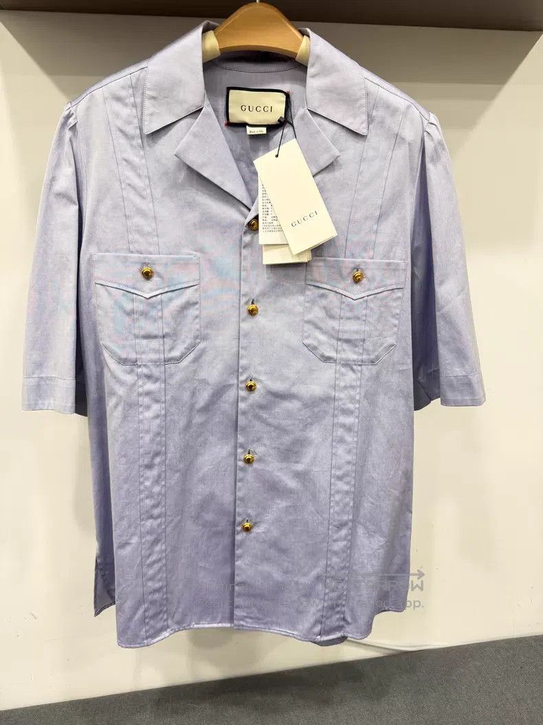 Gucci Gucci Light blue work shirt Size US S / EU 44-46 / 1 - 1 Thumbnail