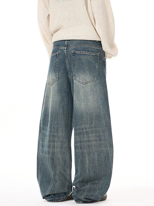 Jean Vintage distressed men's lightning loose scimitar jeans Size US 32 / EU 48 - 4 Thumbnail