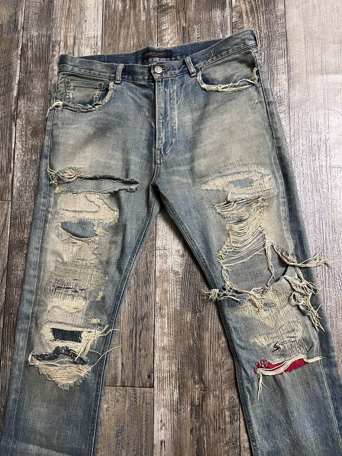 Jun Takahashi × Undercover Undercover 68 Red Yarn Denim Size US 32 / EU 48 - 2 Thumbnail