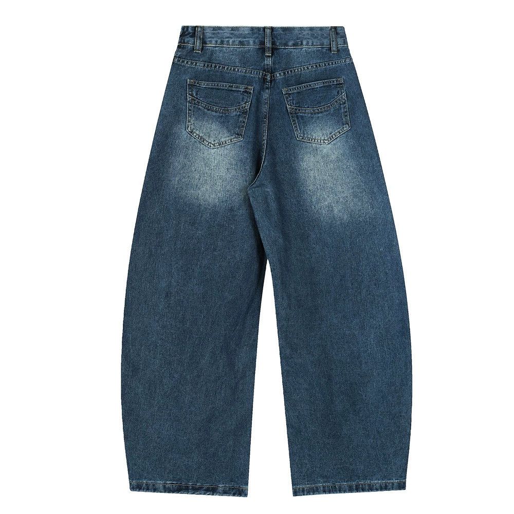 Jean Men's vintage washed letter embroidered scimitar jeans Size US 34 / EU 50 - 2 Thumbnail