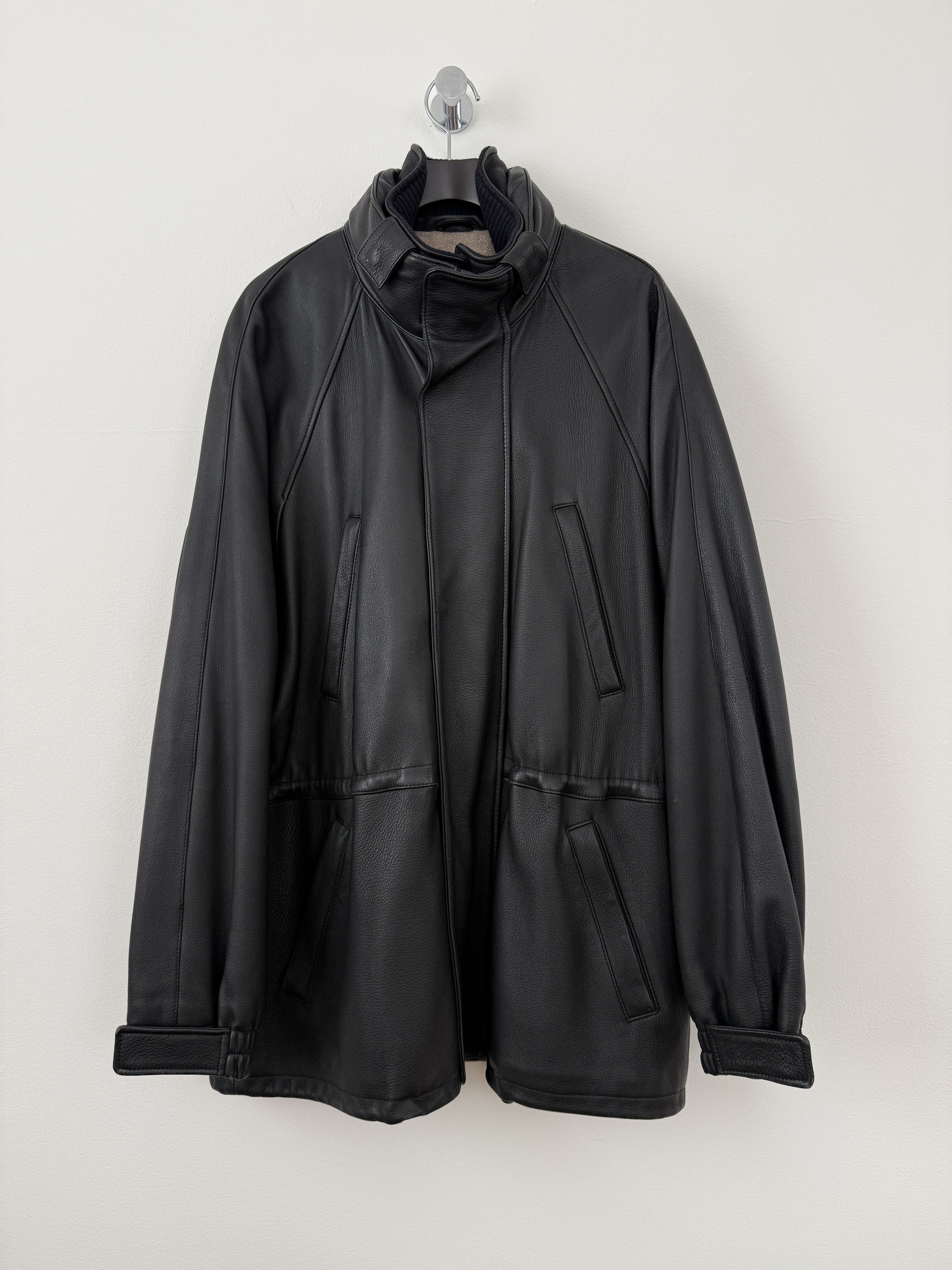 Loro Piana Leather Cashmere Lined Jacket Size US XXL / EU 58 / 5 - 2 Thumbnail