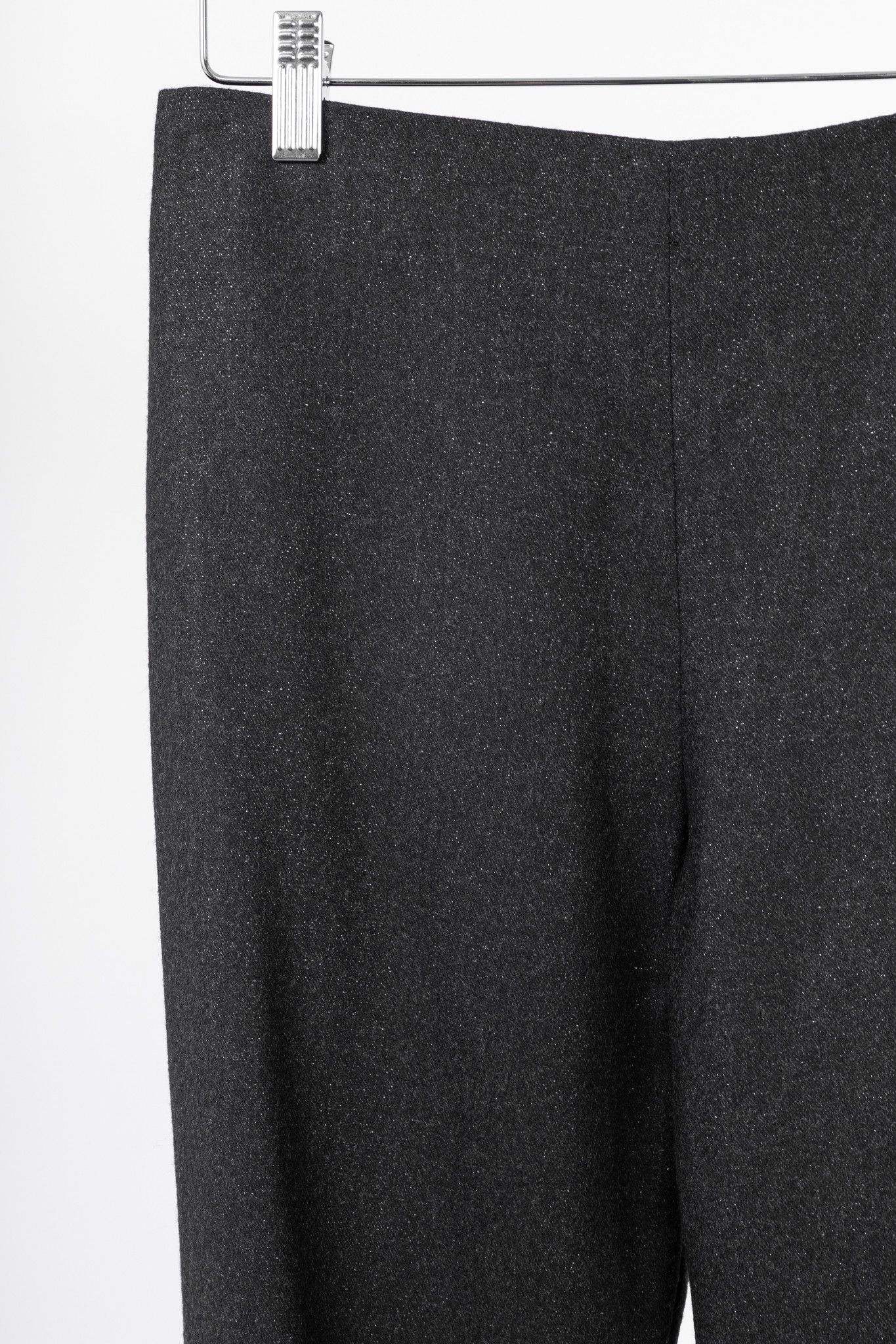 Brunello Cucinelli Brunello Cucinelli Black Metallic Wool-Blend Trousers Size 28" / US 6 / IT 42 - 4 Thumbnail
