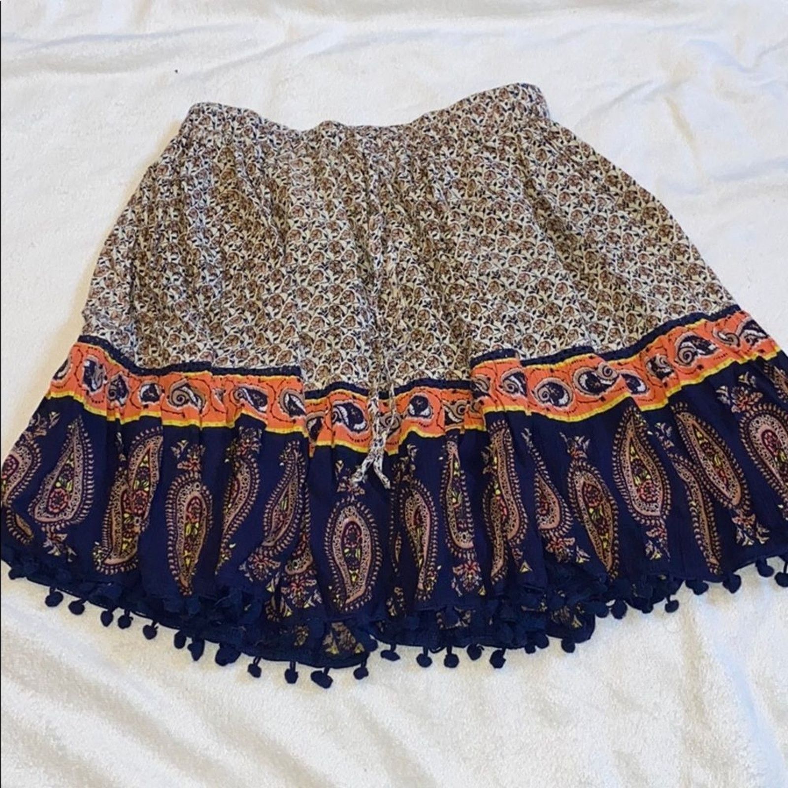 Other Alya Bohemian Paisley Print Mini Skirt | Sz S Size 27" / US 4 / IT 40 - 2 Thumbnail