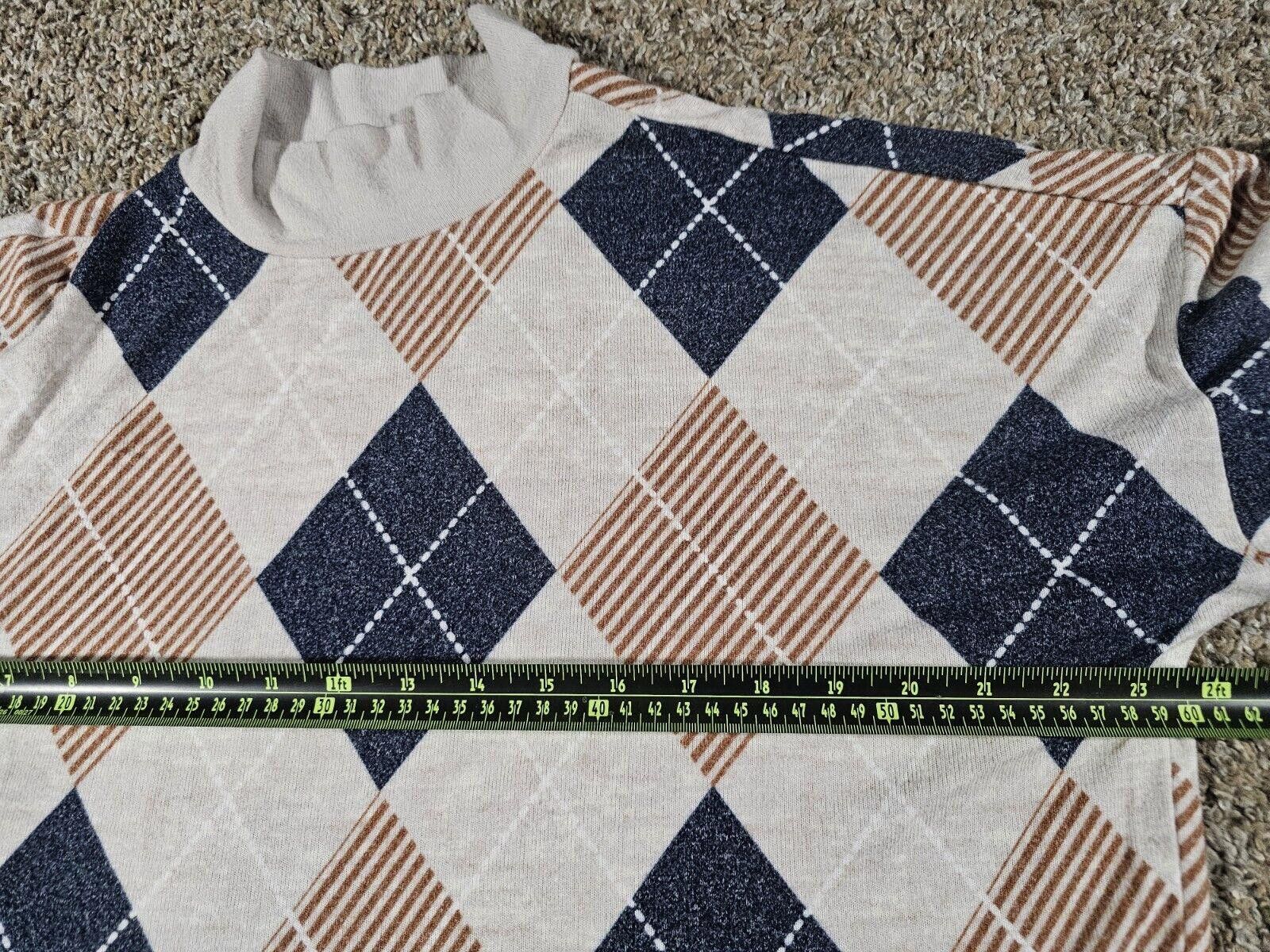 Designer Maurices Argyle 0x Mock Neck Sweatshirt Size XS / US 0-2 / IT 36-38 - 5 Thumbnail