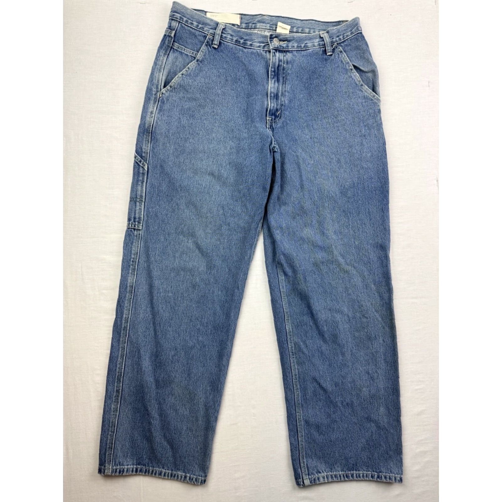 Levi's VINTAGE Levi's Carpenter Jeans Men 34x32 Blue Wide-Leg Relaxed Baggy Y2K Grunge 90s Punk Hip Hop Jeans Mens Size US 34 / EU 50 - 2 Thumbnail
