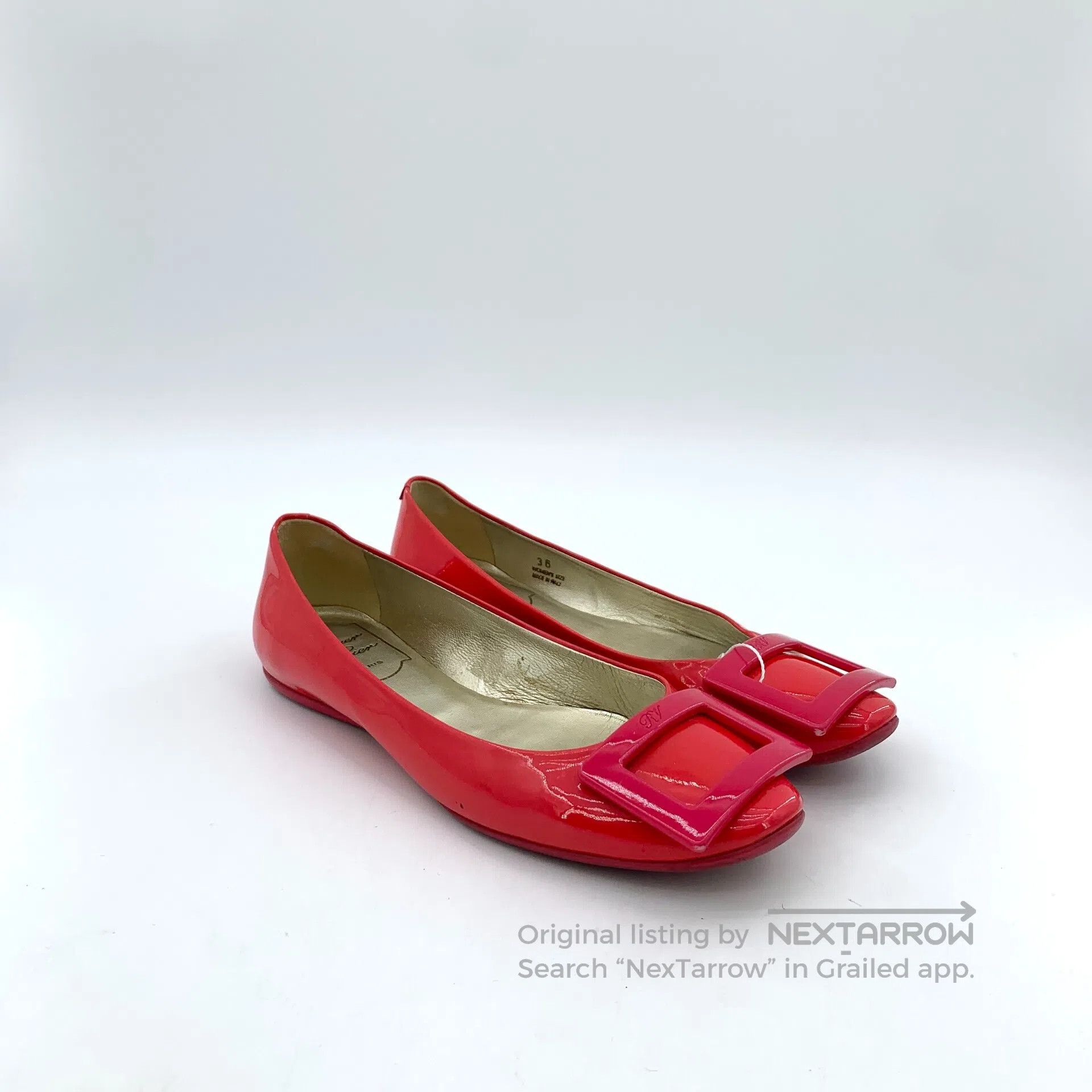 Roger Vivier Roger Vivier Red Patent Leather Buckle Casual Flat Loafers Size US 5.5 / IT 35.5 - 2 Thumbnail
