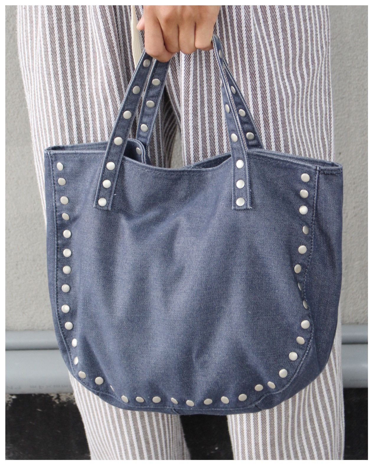 Hysteric Glamour 2000S LE COEUR BLANC RIVET SOUL DENIM TOTE BAG Size ONE SIZE - 2 Thumbnail