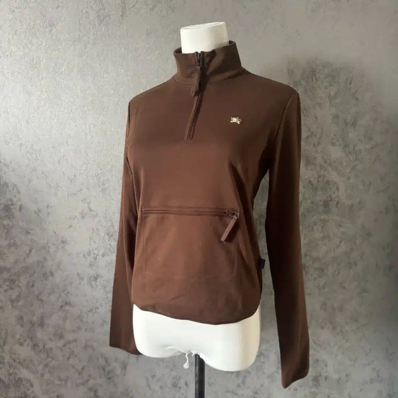 Burberry Burberry Brown Long Sleeve Crop Sweatshirt Size M / US 6-8 / IT 42-44 - 1 Thumbnail