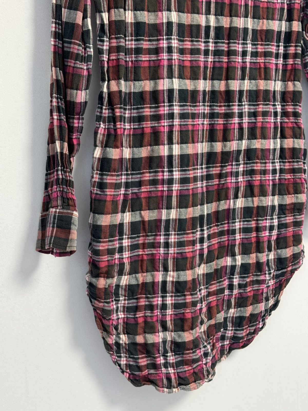 Acne Studios Acne Studios Pink Plaid Flannel Shirt Long Sleeve Size XXS / US 00 / IT 34 - 16 Thumbnail