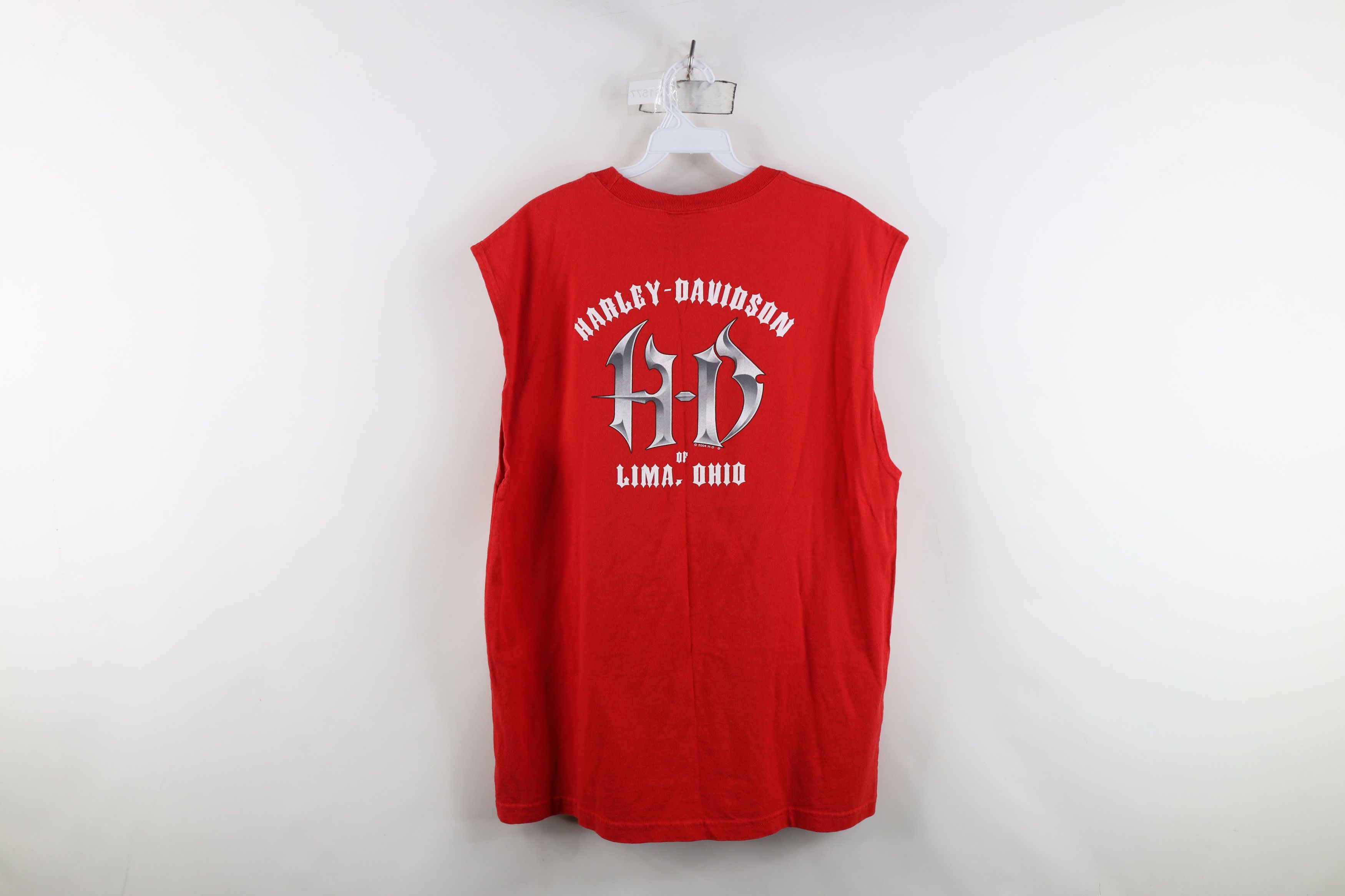 Harley Davidson Vintage Y2K 2004 Harley Davidson Spell Muscle T-Shirt Red Size US L / EU 52-54 / 3 - 12 Thumbnail