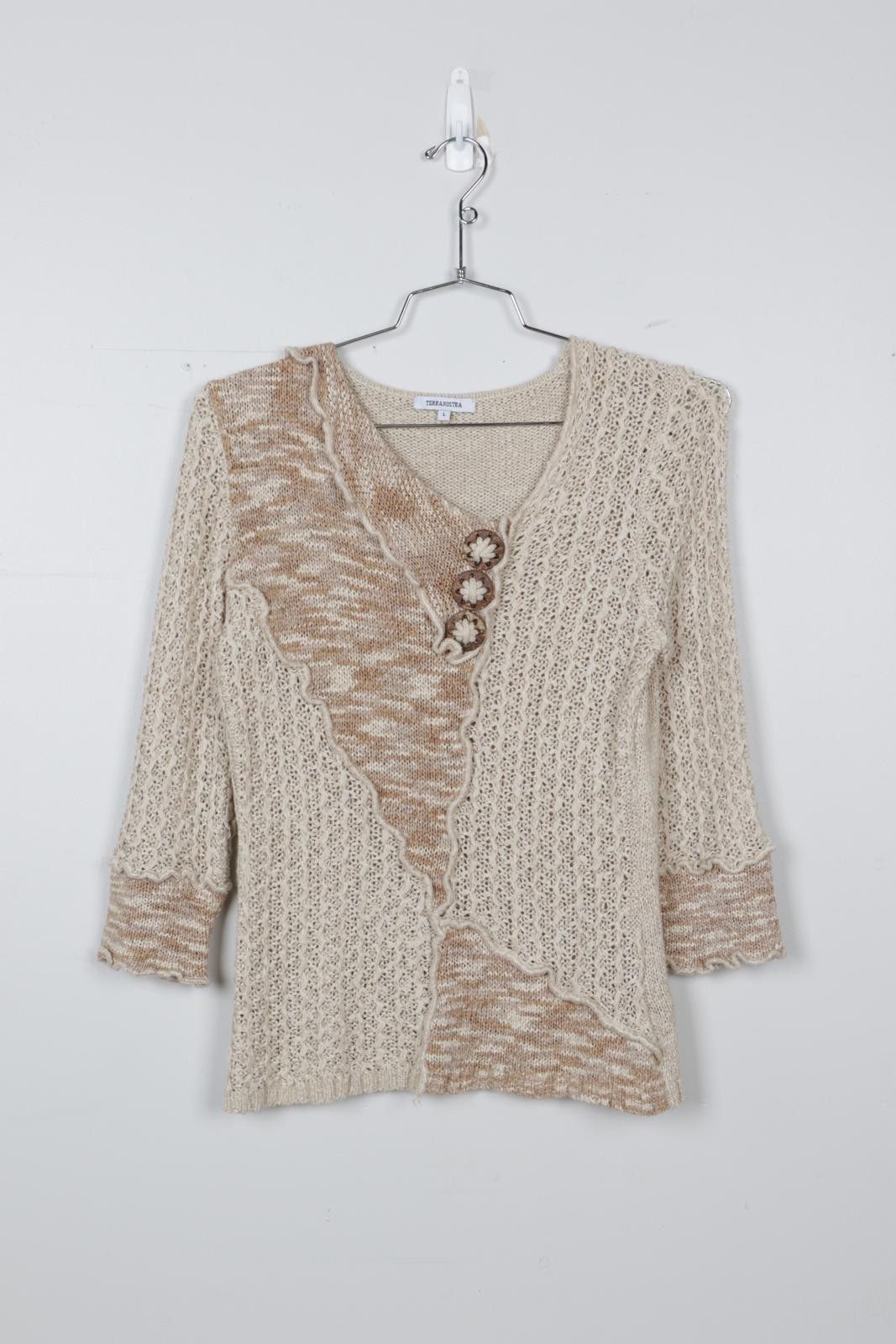 Other 00's Terranostra Texture Two Tone Blouse Size L / US 10 / IT 46 - 1 Thumbnail