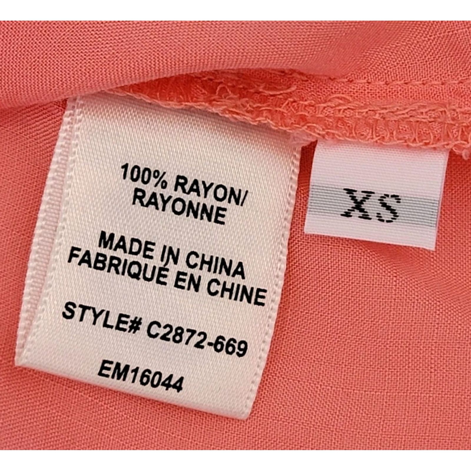Vintage Cloth & Stone Blouse Shirt Womens XS V-Neck Sleeveless Peach Pink Tunic Beachy Bohemian Lightweight Casual Size XS / US 0-2 / IT 36-38 - 6 Thumbnail