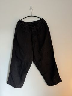 Elastic Pant - Cotton/Linen Gabardine, Dark Olive – evan kinori