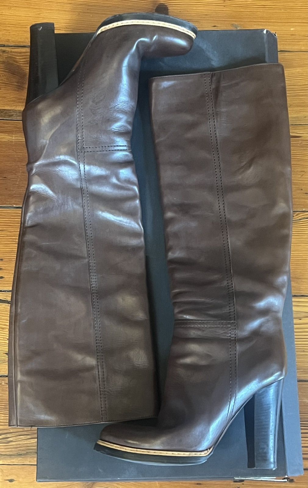 Jil Sander Authentic Jil Sander nature calf 501 brown boots JS15048 37 Size US 7 / IT 37 - 1 Thumbnail