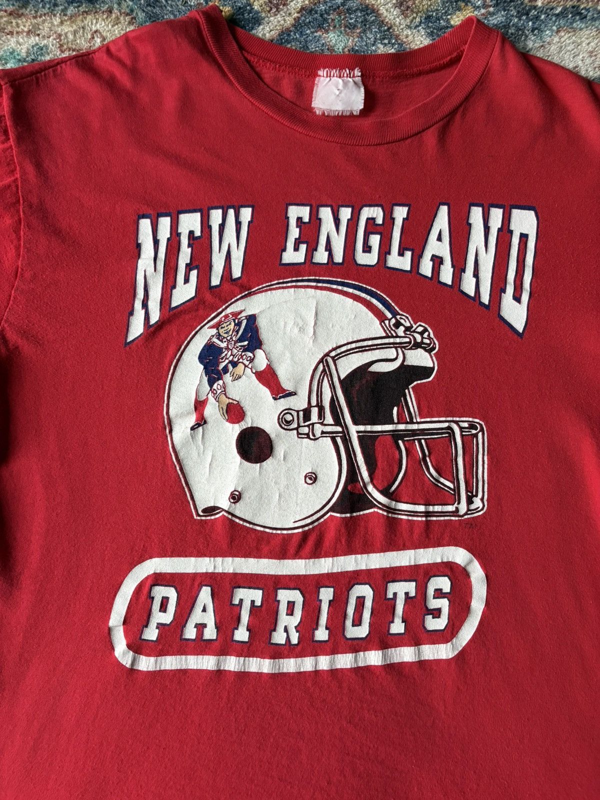 NFL Vintage 80s NFL New England Patriots Helmet Logo T-shirt Size US M / EU 48-50 / 2 - 4 Thumbnail