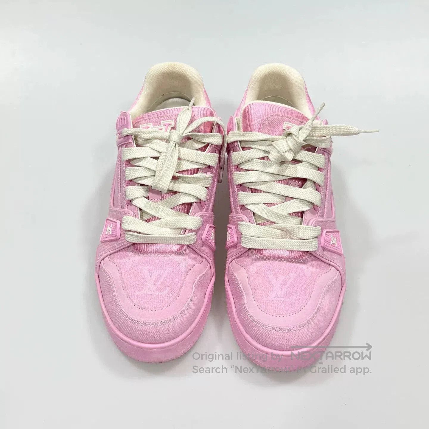 Louis Vuitton LV Trainer Pink Denim Sneakers. Size US 6.5 / IT 36.5 - 2 Thumbnail