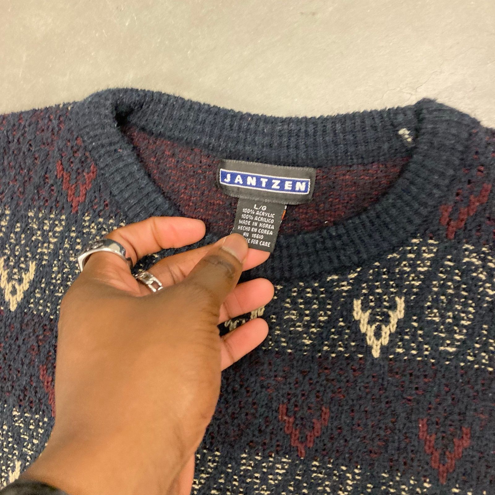 Jantzen × Vintage vintage patterned sweater Size US L / EU 52-54 / 3 - 4 Thumbnail