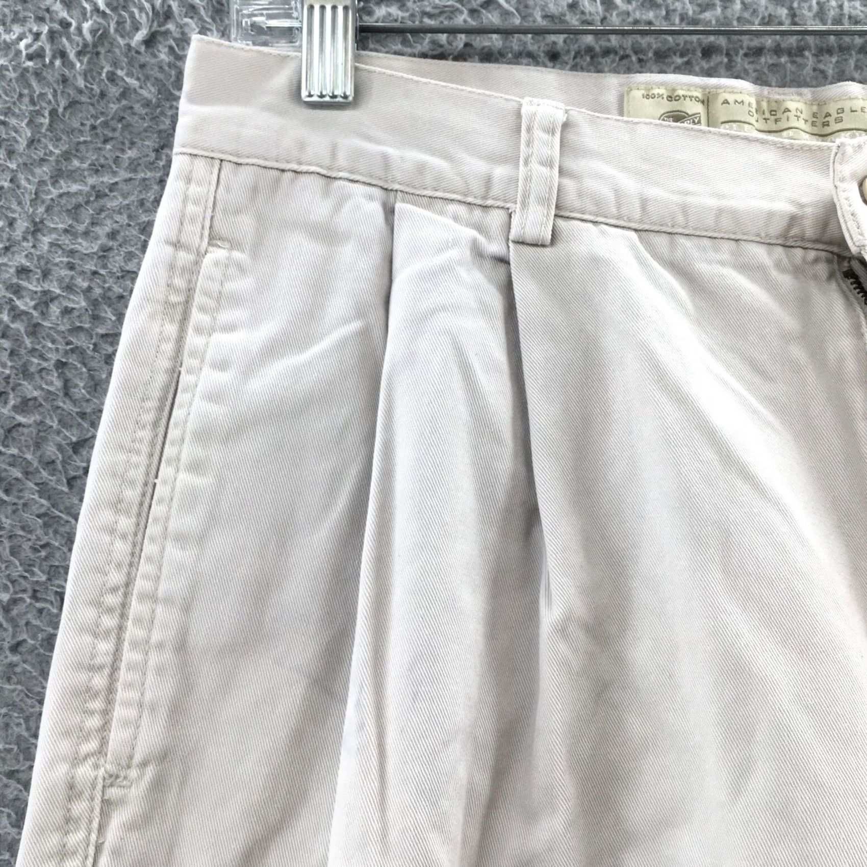 American Eagle Outfitters American Eagle Outfitters Pleated Khakis Pant Mens 33/34 Beige Regular 31x32.5 Pants Size US 33 - 4 Thumbnail