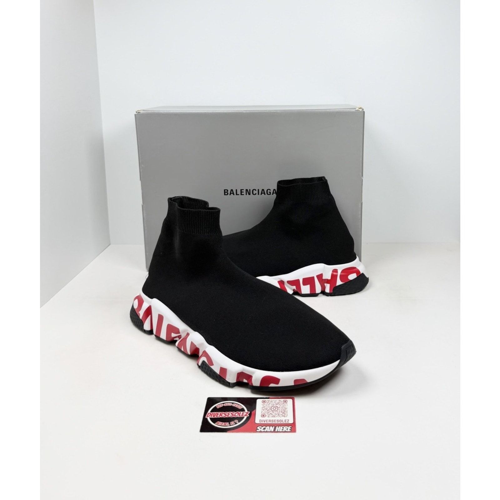 Size 46EU/13US - Balenciaga Speed Trainers Black Graffiti