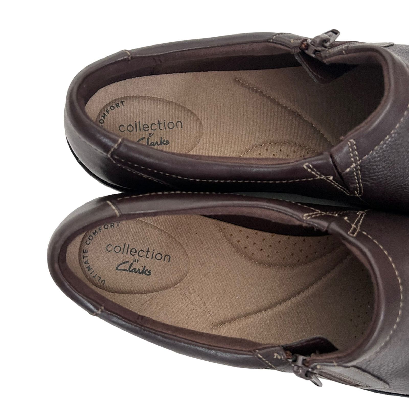 Clarks Clarks Cora Giny Brown Leather Loafers Sz 10W Size US 10 / IT 40 - 2 Thumbnail