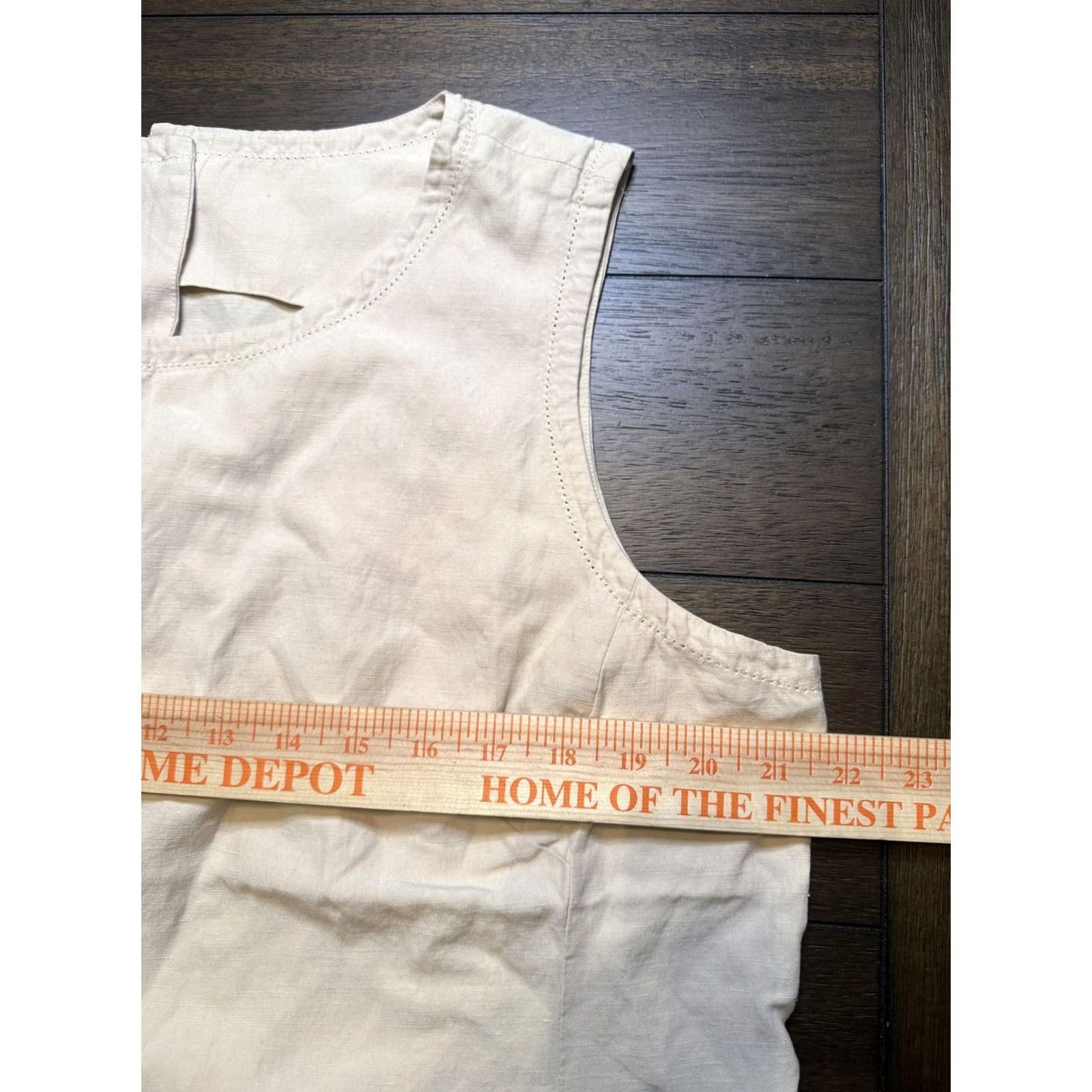 Vintage Susan Bristol Blouse Sleeveless Womens 18 Beige Button Back Tank Top Shell Size XXL / US 16-18 / IT 52-54 - 3 Thumbnail
