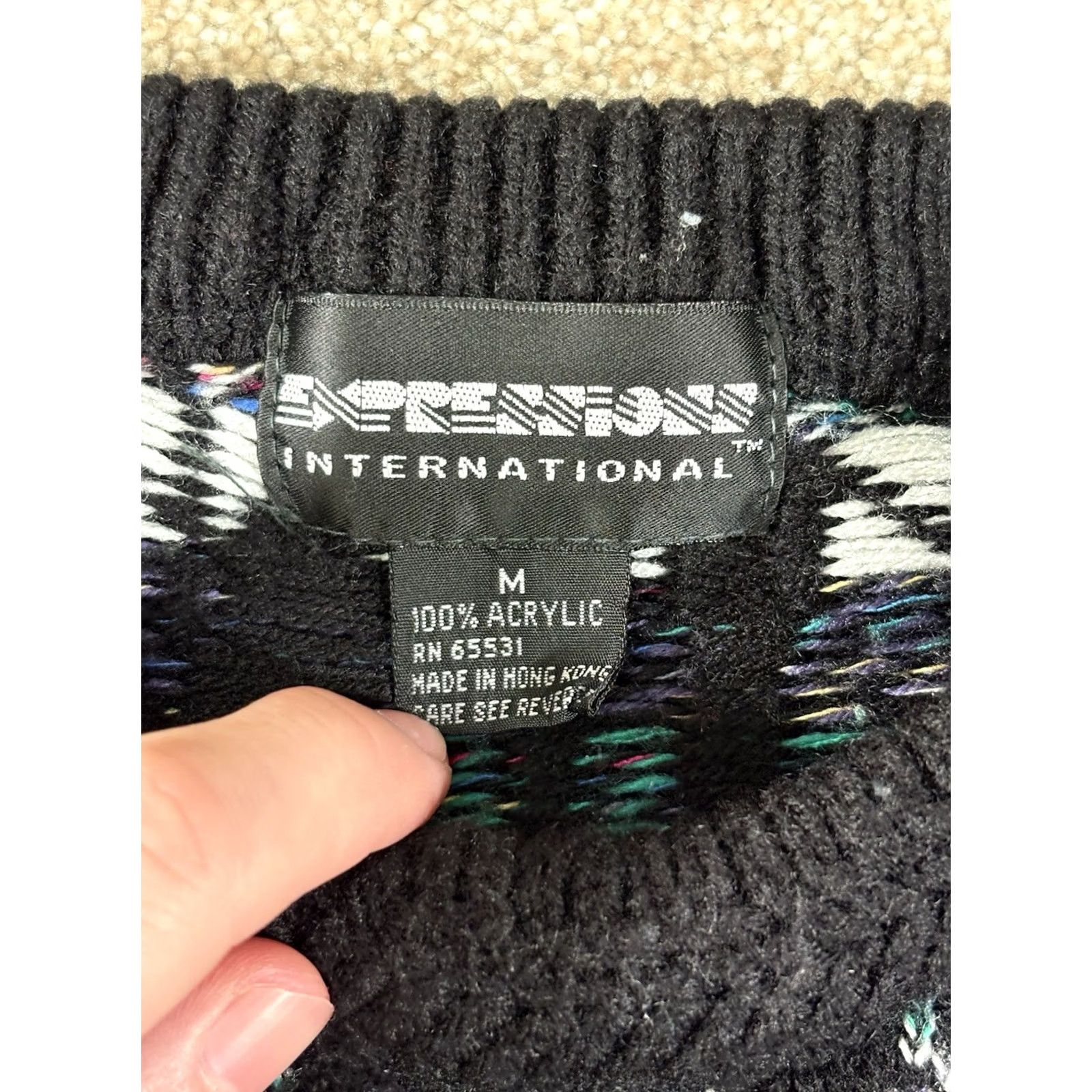 Vintage VINTAGE Expressions International Sweater Mens M Vest Men Size Size US M / EU 48-50 / 2 - 2 Thumbnail