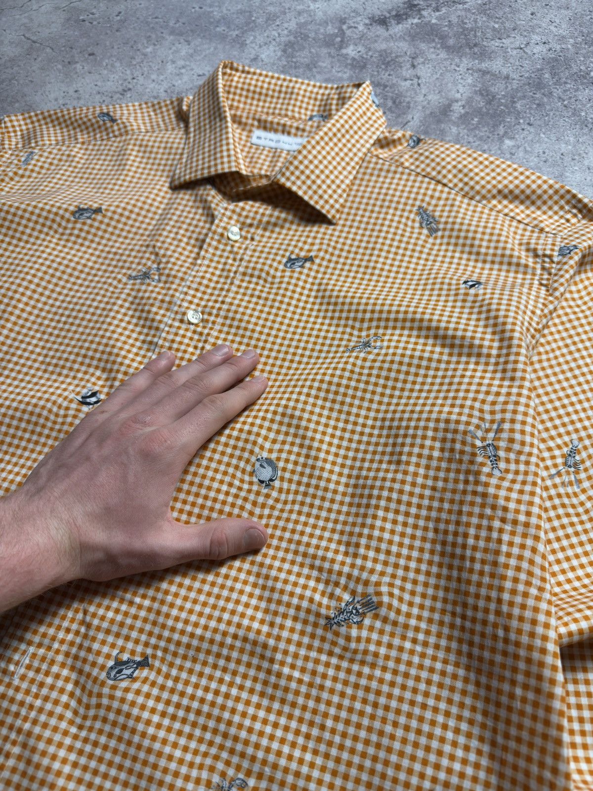 Etro Etro Fish Printed Button Ups Shirt Size US L / EU 52-54 / 3 - 3 Thumbnail