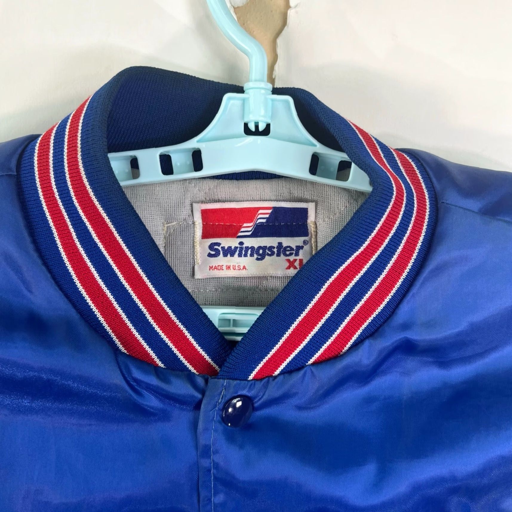 Vintage VINTAGE Swingster USA Jacket Bomber Jacket Men XL Blue Satin US Olympics 90s Theme Sportswear Size US XL / EU 56 / 4 - 3 Thumbnail