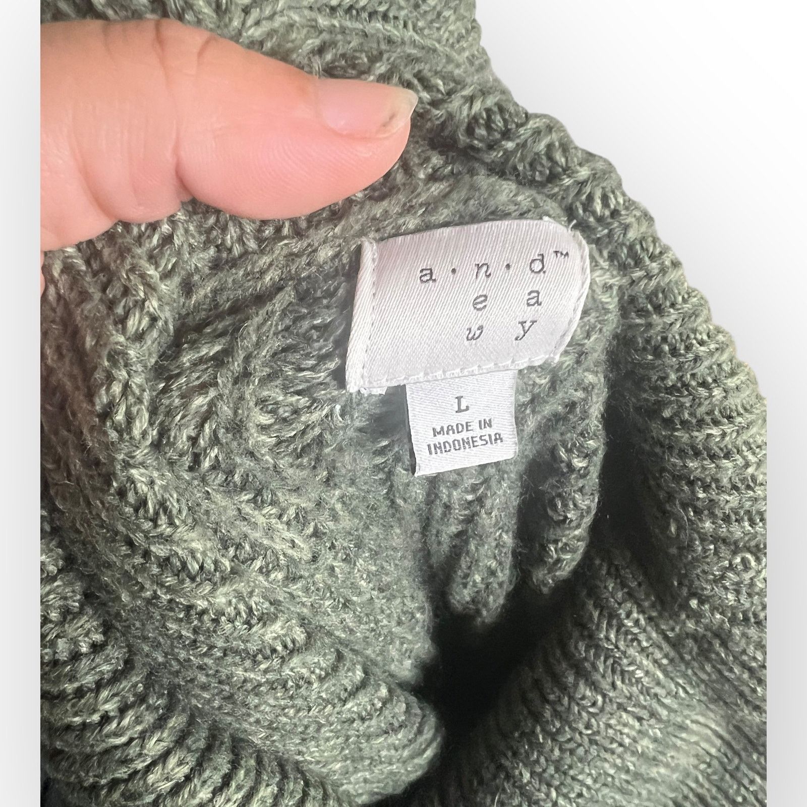 Target Basics A New Day Olive Green Cable Knit Oversize Sweater Size L / US 10 / IT 46 - 7 Thumbnail