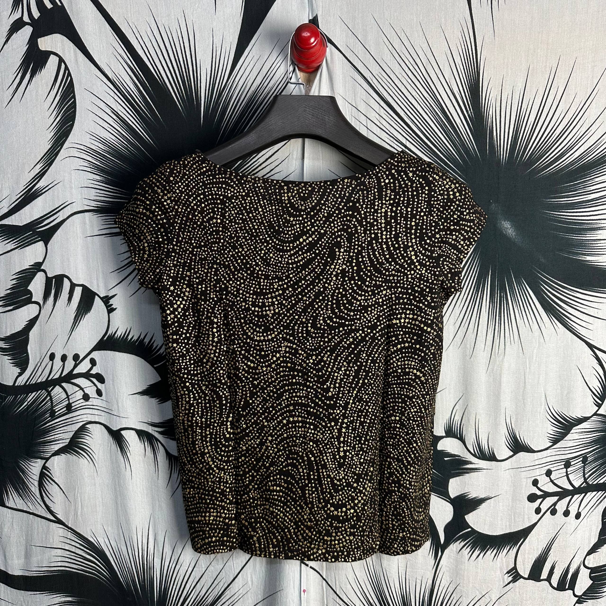Issey Miyake Issey Miyake Sunao Kuwahara Gold Pattern Crop Top Size S / US 4 / IT 40 - 2 Thumbnail