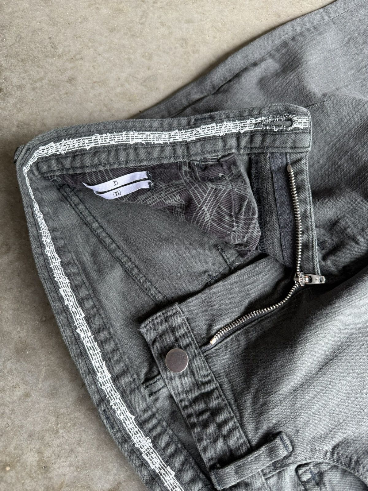 Number (N)ine Number (N)ine SS08 Double Pocket Pain Denim Charcoal Size US 30 / EU 46 - 4 Thumbnail