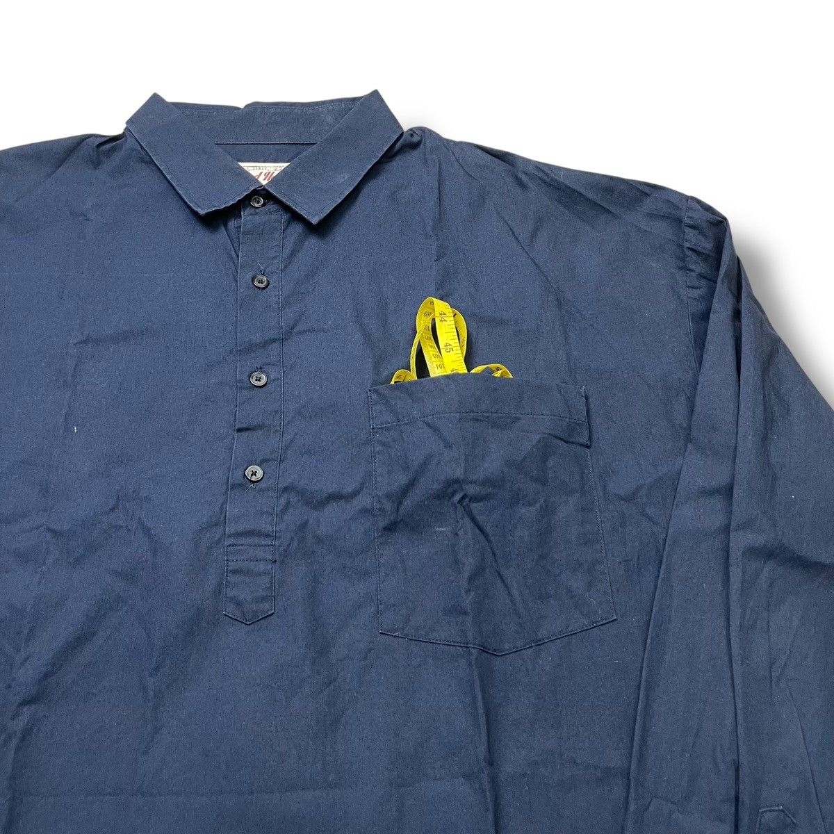 Kapital Rugged House Pullover Shirt | Navy Issey miyake vibes Size US XL / EU 56 / 4 - 3 Thumbnail