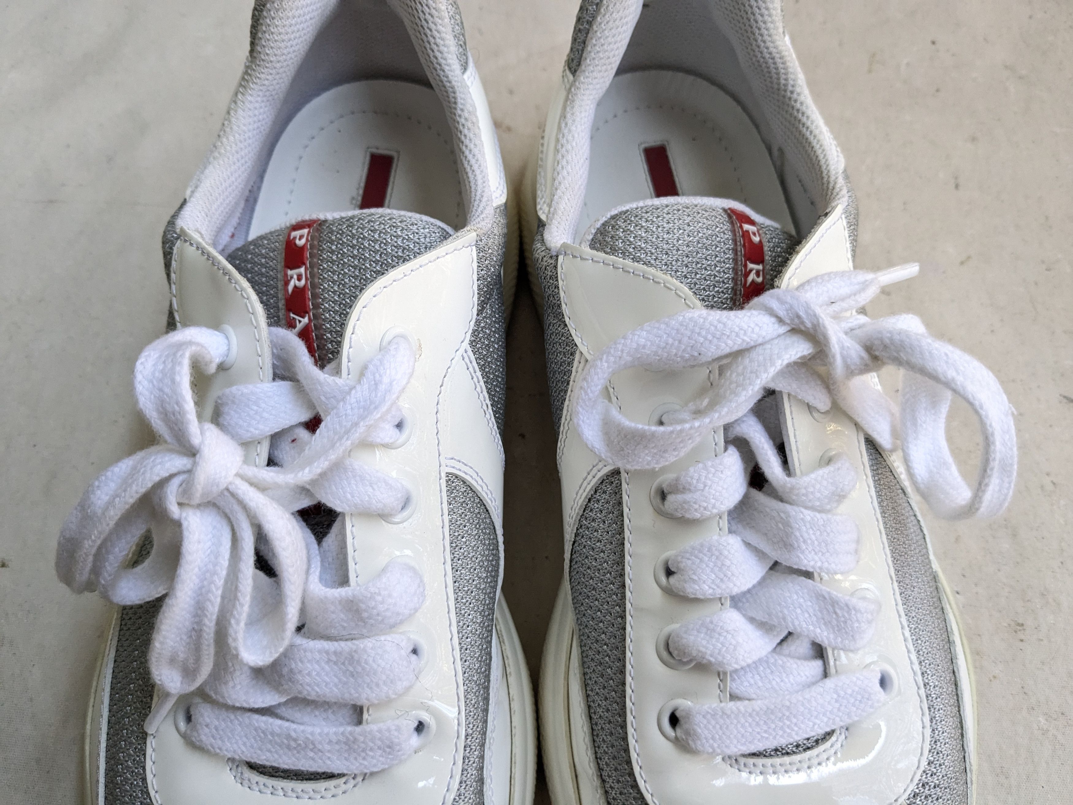 Prada Prada America's Cup White 8 Low Silver Patent Leather Size US 8 / EU 41 - 5 Thumbnail