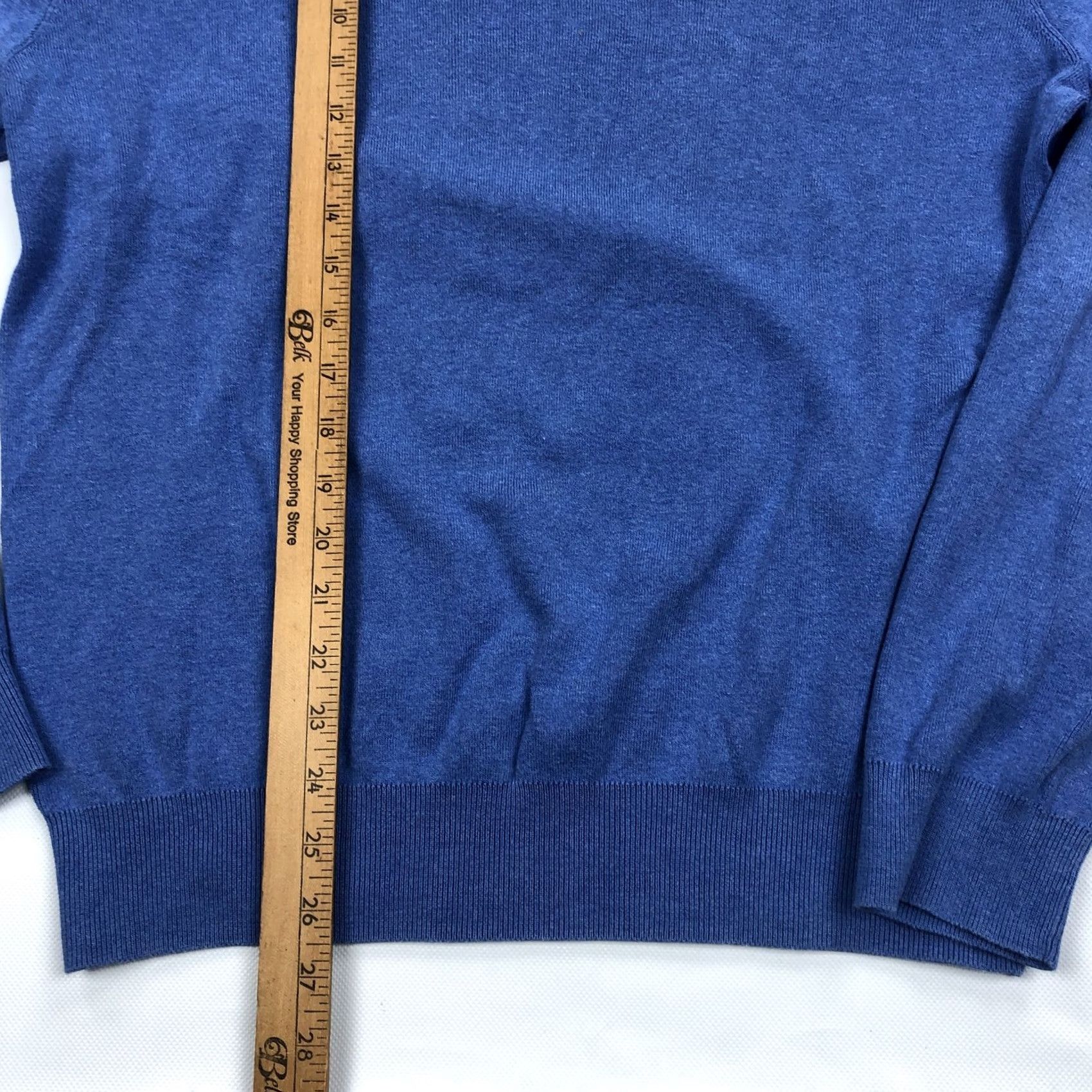 Polo Ralph Lauren Polo Ralph Lauren Polo Ralph Lauren Men's Blue Pima Cotton V-Neck Sweater Large L Pony Sweater? Size US L / EU 52-54 / 3 - 6 Thumbnail