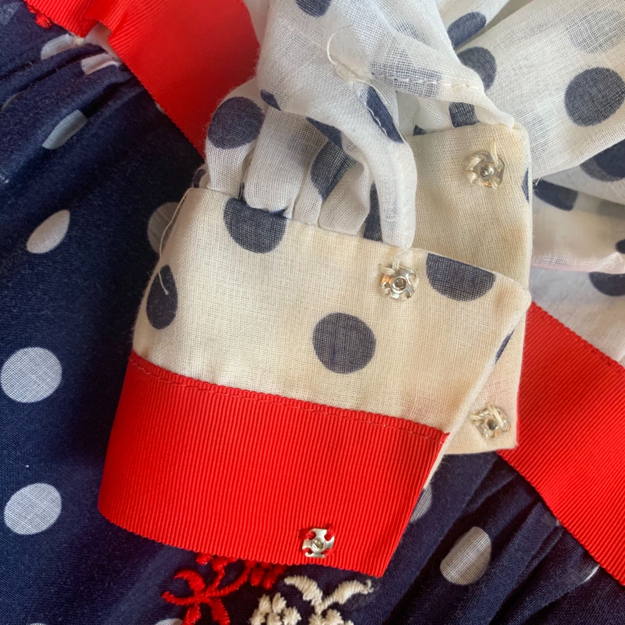 Vintage Vintage Elinor Gay ILGWU Polka Dot Floral Embroidered Maxi D Size S / US 4 / IT 40 - 7 Thumbnail