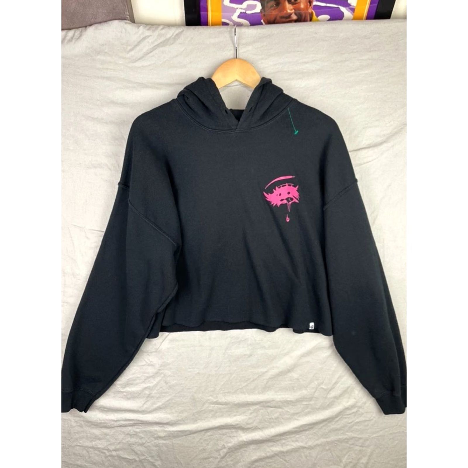 Vintage SWIXXZ Hoodie Womens XL Black Maggie Lindemann Sweatshirt Cropped Pullover Size XL / US 12-14 / IT 48-50 - 2 Thumbnail